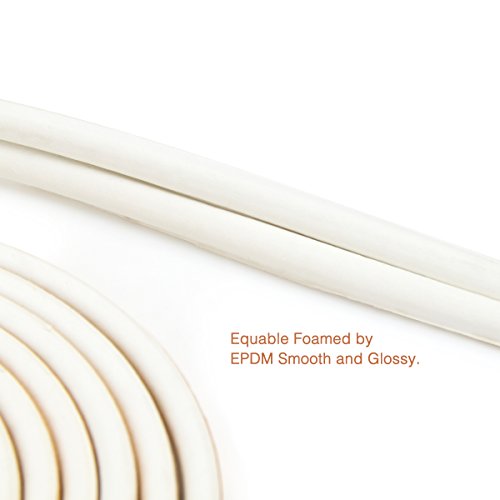 Self-Adhesive EPDM Doors and Windows Draught Excluder Foam Seal Strip Soundproofing Collision Avoidance Rubber Weatherstrip 50 Feet (D White)