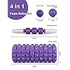 Glymnis-4-in-1-Foam-Rollers-for-Deep-Tissue-Muscle-Relax-Massage-with-1-Massage-Stick-and-2-Massage-Balls-Lightweight-Trigger-Point-Massage-Fitness-Physio-Gym-Purple Glymnis 4 in 1 Foam Rollers for Deep Tissue Muscle Relax Massage with 1 Massage Stick and 2 Massage Balls Lightweight Trigger Point Massage Fitness Physio Gym (Purple)