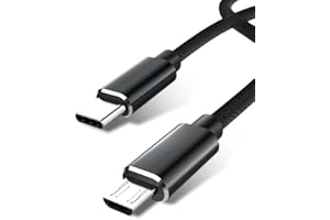 USB C to Micro USB Cable 3.3FT Nylon Braided, Micro USB Cable PS4 Controller Charger, 2.4A Charging&480Mbps Data Transmission