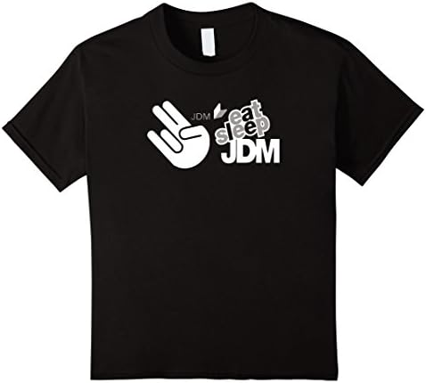 Kids Eat Sleep JDM (Hand) Emoji Car Lovers T-Shirt 12 Black
