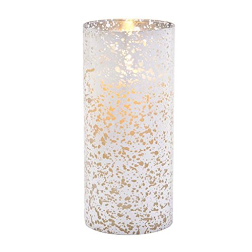 Luminara Flameless Candle Silver Mercury Glass Pillar
