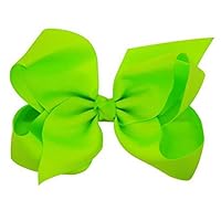 Hair Clips Boutique Hair Bows Alligator Clip for Women Girl Hairpin 6 Inch TSFJ02 (Green)