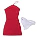 Jili Online 1/6 Female Dress Skirt Halter Neck Red for 1/6 Scale 12'' Phicen Kumik Action Figure
