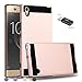 Sony Xperia XA1 Ultra Case,Sony Xperia XA1 Ultra Dual Case,Wtiaw [Brushed Metal Texture] Hybrid Dual Layer Defender Case for Sony Xperia XA1 Ultra-LS Rose Gold