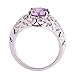 Psiroy 925 Sterling Silver Plated Round Simulated Amethyst Floral Cocktail Ring for Women Size 8