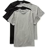 Stafford Dry + Cool Breathable Mesh Mens 4 Pack Crew Neck T-Shirt Black/Grey Medium Tall