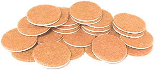 Aureate Felt Pad 24 Pack Oatmeal Brown Adhesive Backed Hardwood Floor Protection for Furniture