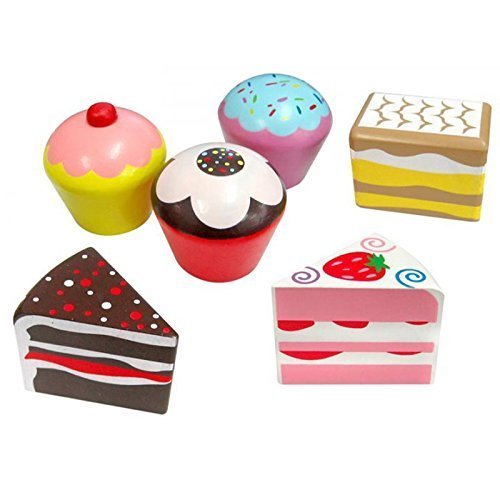 Viga Wooden Cakes 6 Pack - High Quality Wood and Painting Detail