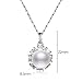 Nonnyl Sterling Silver Genuine White Freshwater Cultured Pearl Pendant Necklace for Women 18 inch Chain white
