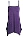 Miusey Tank for Leggings Womens V Neck Fowly Swing Tunic Tops Handkerchief Hem Spaghetti Strap A Line Casual Summer Stretch Asymmetrical Beach Party Loose Fit Soft Comfortable Camisoles Purple XXL