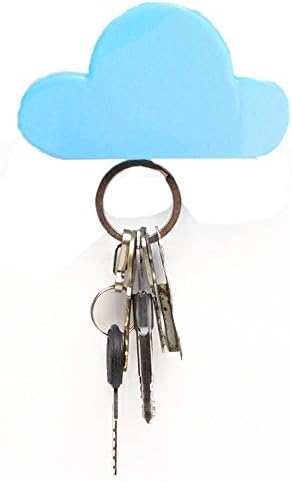 JXULE Creative Cloud-shaped Magnetic Keychain Blue Cloud Novelty Wall Key Holder 1PC