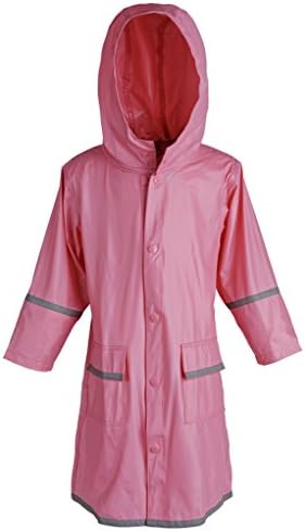 WearWideKid's Rain Jacket: Girls Kids Waterproof Full Length Long Hooded Raincoat Jacket Coat for Children