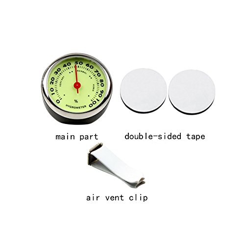idain Car Dashboard Hygrometer - Mini Vehicle Hygrometer Decoration Air Vent Cilp