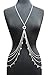 Silver Tone Womens Adjustable Size Circle Piece Accent Charm Dangling Body Chain Jewelry IBD1043R