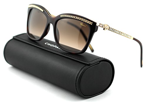 Chopard sch 211s women round sunglasses (shiny dark hav…