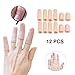 Yitoes 12 Pieces -Gel Finger Protector, Thumb Sleeves - Finger Cots, Finger Caps for Arthritis, Mallet Finger Trigger - Fingertips Protection (2 Pairs Short+ 4 Pairs Long) (Beige)