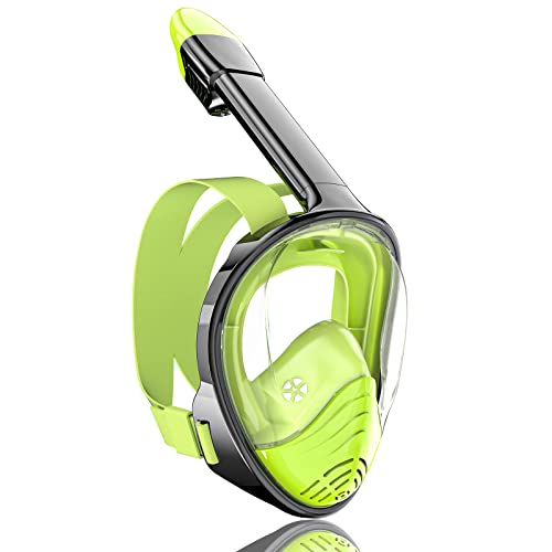 QingSong Full Face Snorkel Mask for Adults, Snorkeling Gear with Camera ...