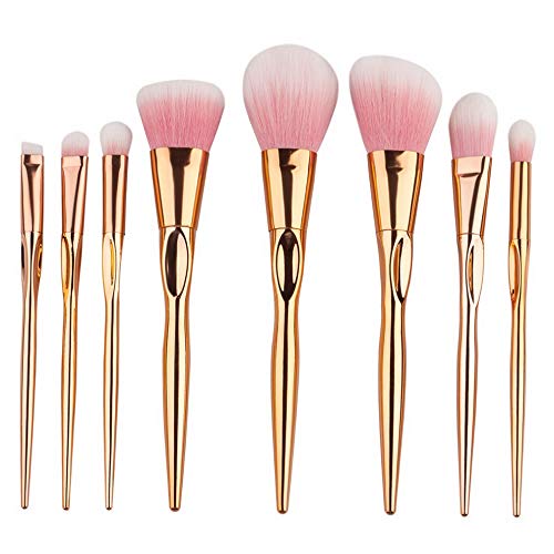 Kaputar Cosmetics Pro Makeup Brushes Set Powder Foundation Eyeshadow Lip Brush Tool Gift | Model MKPBRSH - 2024 | 8PCS RoseGold