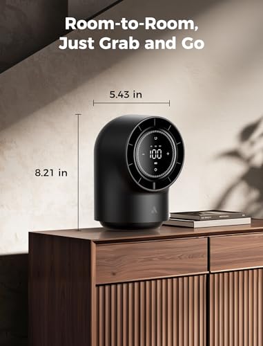 Aecooly Touch Control Desk Fan, 100 Speeds Quiet Digital Display 8000mAh Battery Powered Small Table Fan with 3 Oscillation Angles for Bedroom, Bedside, Office, Travel -Black