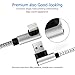[3 Pack ] 10FT USB 90 Degree Right Angle Design iPhone Elbow Game Video Watching Aluminum Alloy Nylon Braided Cable Compatible with iPhone Xs/XS Max/XR/X/8/8Plus/7/7 Plus/6/6 Plus/ 5/5S More(Silver)