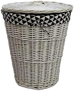 Betsy Buyuk Boy Hasir Orgu Kirli Camasir Sepeti Beyaz Amazon Com Tr