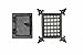 A29 Hardware Cast Iron Speakeasy Door Grill/Grille with Viewing Door, Black Powder Coat Finish, Medium Size