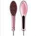 Hollyson Pink Brush Hair Straightener 29W Digital Anti Scald Anti Static Ceramic Heating Detangling Hair Brush For Instant Magic Silky Straight Styling Massage Straightening Iron