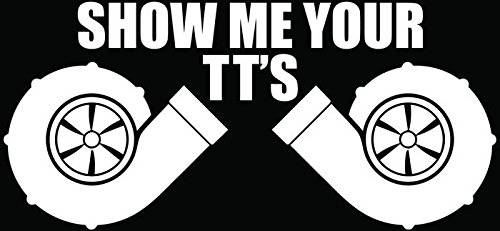Show Me Titties Tits Turbo JDM Japanese Car Truck Window Bumper Vinyl Graphic Decal Sticker- (6 inch) / (15 cm) Wide HOLOGRAPHIC CARBON FIBER Color