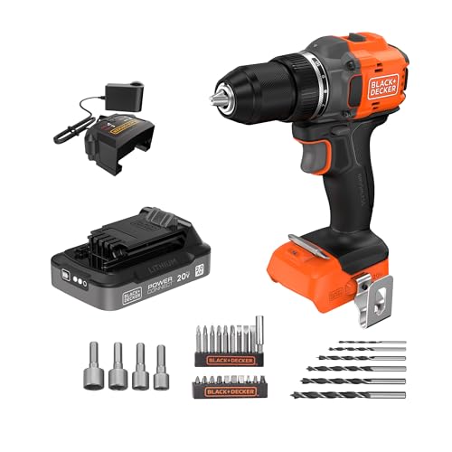 BLACK+DECKER 20V MAX Cordless Brushless ½-in. Drill Driver, 30 Pc. Drill Bit
