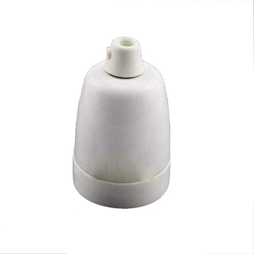 REACHYEA E27 White Porcelain Ceramic LAMP Holder with Cord Grip White