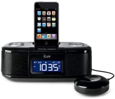 iLuv Vibro I Bed Shaker 30-Pin iPod/iPhone Alarm Clock Speaker Dock (Black)