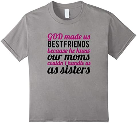 Kids Best Friends Sisters T-Shirt 12 Slate