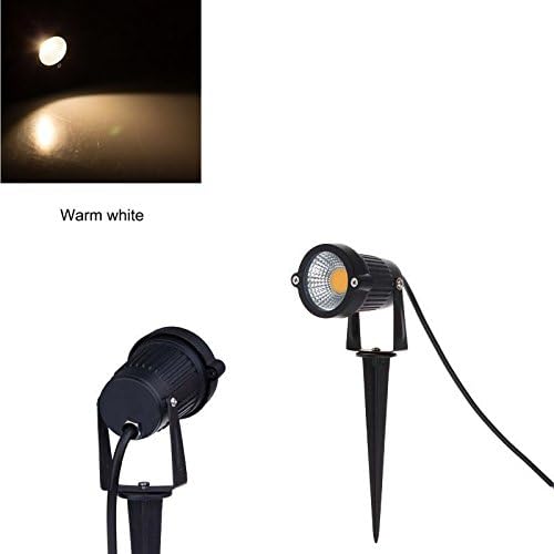 Garden Decor Lights High Power COB Epistar LED Light 5W Outdoor Decorative Lamp Lighting Landscape Garden Wall Yard Path Light Waterproof AC/DC 12V With Spiked Stand (5W Warm White)