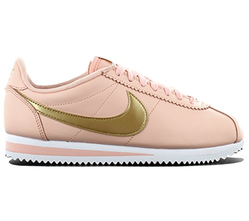 Nike Wmns Classic Cortez Leather 807471-800 Arctic Orange/White/Gold Women's Shoes (7)