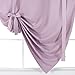Deconovo Solid Color Rod Pocket Curtain Tie Up Curtains Small Window Curtains for Kids Room Pink Lavender 46W x 63L One Drape