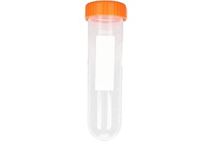 zoomto 50mL Centrifuge Tubes,50PCS Round Tubes Sterile,Leak-Proof Screw Caps(Orange), Plastic Container with Graduated and Write Marks, Non-pyrogenic, DNase/RNase Free, Human DNA-Free (Bag Pack)