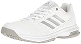adidas Performance Women's Adizero Attack W Tennis Shoe, White/Metallic Silver/Medium Grey Heather, 8.5 M US