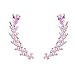 EVER FAITH Ear Cuffs Wrap Hoop Climber Hypoallergenic S925 Sterling Silver CZ Drop Sweep Ear Pin Hook Earrings Pink