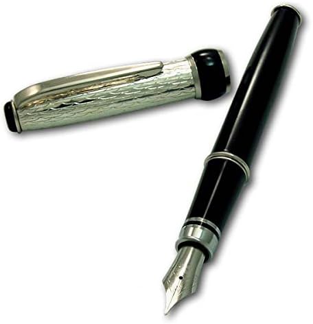 Grifos Italian Fountain Pen Silver & Black Lacquer