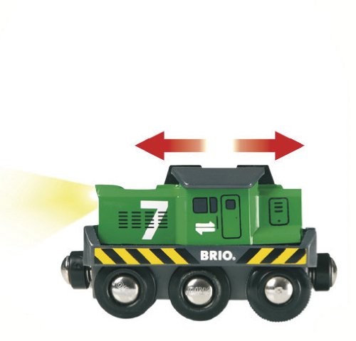 BRIO World Freight Battery Engine - Battery-Operated Toy Train for Wooden Tracks - Powerful Motorized Train Engine Pulls The Longest Sets - Works with All Railway Sets - Ages 3 & Up
