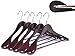 Amber Home 5 Pack Walnut Wide Shoulder Wooden Suit Coat Hangers with Non Slip Pants Bar, Solid Wood Jacket Clothes Hangers Smooth Finish for Dress, Pants, Heavy Clothes (Walnut, 5 Pack)
