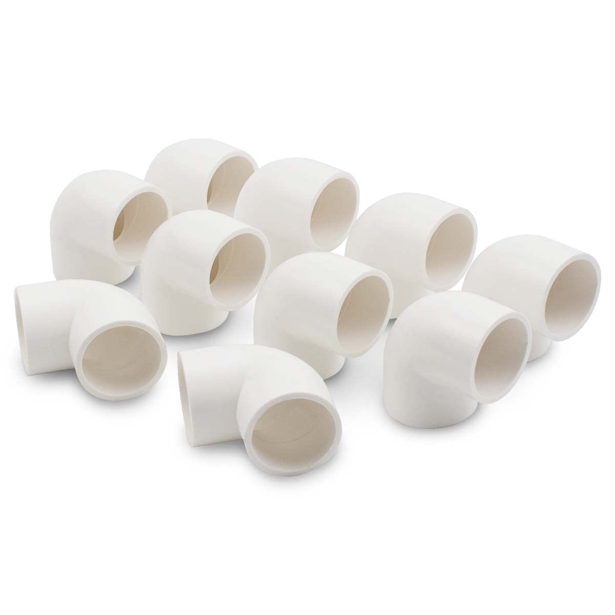 Bwintech 10 Pcs 20MM (1/2") 90 Degree Elbow Slip Connector PVC-U Fitting Elbow Coupling Connector Garden Water Pipe Connection