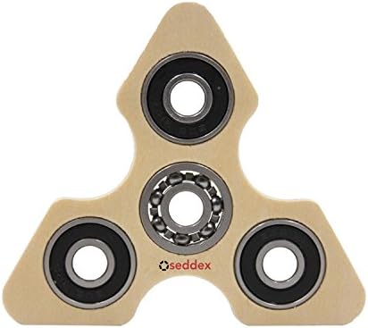 Fidget Spinner, Seddex Eco-Friendly Wooden Tri-Spinner with Stainless Steel High Performance Bearings for Extremely Fast and Long Spin Times Relieves ADHD EDC Anxiety and Boredom - Wood