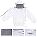 Professional Beekeeping Suit Cotton Bee Keeping Suit Protective Bee Keeping Jacket with Veil Hood (White-2, one Size)
