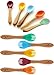 Avanchy Bamboo & Silicone Infant Training Spoons, BPA Free - Soft Tip, Easy on Gums, First Stage Feeding Utensils for Baby-Led Weaning, Self-Feeding, 5 Spoons + 5 Forks