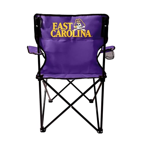 Logo Brands NCAA East Carolina Pirates Quad Chair, Unisex Adult Chair with One Cup Holder, Team Color, One Size
