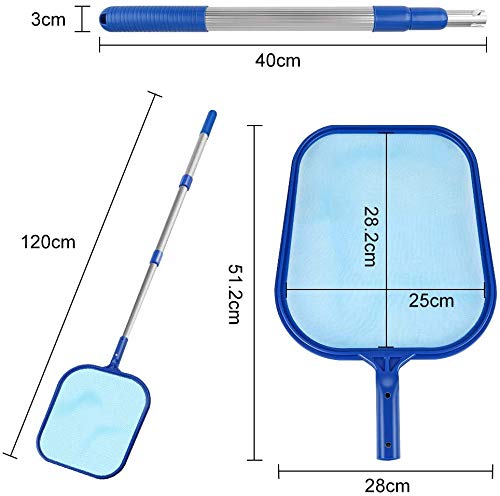 Molbory Pool Leaf Skimmer Net with Pole, Swimming Pool Leaf Skimmer Net with 47\