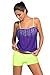 Aleumdr Women's Bandeau Top Triangle Briefs Swimsuits Tankini Large Purple(FBA)