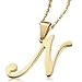 Besteel Womens Mother and Daughter Stainless Steel Name Initial Letter Pandant Necklace Letter N