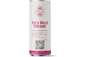 Gruvi Non-Alcoholic Wine, Dry Red Blend, Less than 0.5% ABV, Fruity and Bold, 45 Calories, Gluten Free, No Added Sugar, 8.4 fl oz, Pack of 4